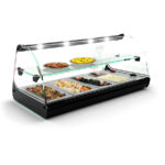 Vitrina Expositora Caliente Baño María para Tapas 1 Estante 4 Bandejas GN 1/3 X 40 Cristal Curvo Sobremesa Gama CLASSIC 840x395x360h mm C24 Sayl