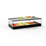 Vitrina Expositora Caliente Baño María para Tapas 4 Bandejas GN 1/3 X 40 Cristal Recto Sobremesa Gama LOGIC 840x395x225h mm CLO4BL Sayl