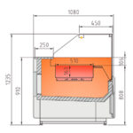 Vitrina Expositora Caliente Calor Seco 2 Cubetas GN 1/1-150 Cristal Recto Serie JUNIPER VES-10-RC 1025x1080x1235h mm VE-10-10-HE-RC Docriluc - Imagen 3