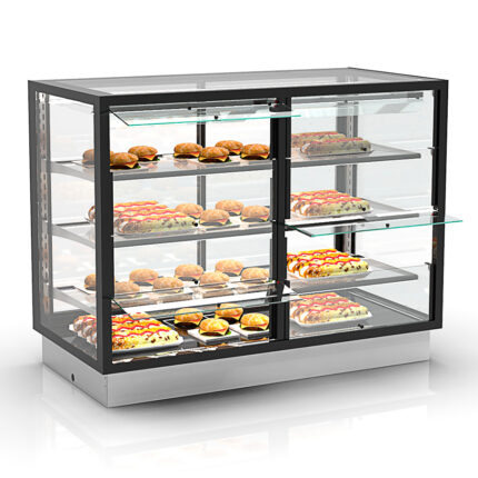 Vitrina Expositora Caliente Integra Drop-In Cristal Recto 3 Estantes 1200x600x815h mm DP-120-80CS Sayl