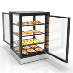 Vitrina Expositora Caliente Sobremostrador Integra Compacta Cristal Recto 3 Estantes  600x600x950h mm IN-60-90CA Sayl