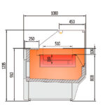Vitrina Expositora Caliente Calor Seco 3 Cubetas GN 1/1-150 con Reserva Cristal Recto Serie VESPER VE-10 - 1265x1080x1235h mm VE-10-13-HE R Docriluc - Imagen 3