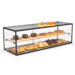 Vitrina Expositora Neutra para Pastelería 1 Estante Cristal Recto Sobremesa 1200X390X375h mm EP36BL Sayl