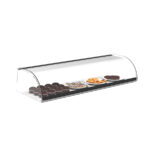 Vitrina Expositora Neutra para Pastelería Cristal Curvo Sobremesa Gama SYMPLY 840X380X170h mm ES4 Sayl