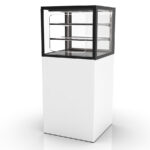 Vitrina Expositora Neutra para Pastelería Integra con Base Cristal Recto 2 Estantes  600x600x1400h mm IN60/50-140NG Sayl