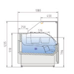 Vitrina Expositora Refrigerada 3 Cubetas GN 1/1-150 Cristal Recto Serie JUNIPER VES-10-RC 1265x1080x1235h mm VE-10ES-13-RC Docriluc - Imagen 3