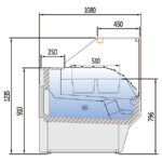 Vitrina Expositora Refrigerada 2 Cubetas GN 1/1 + 2 Cubetas GN 1/4 con Reserva Cristal Recto Evaporador Estático Serie VESPER VE-10 - 1025x1080x1235h mm VE-10ES-10 R Docriluc - Imagen 3