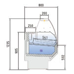 Vitrina Expositora Refrigerada con Reserva para Carnicería y Charcutería Cristal Curvo Evaporador Estático Serie NERIA VED-8-C 2945x800x1235h mm VED-8-30-C Docriluc - Imagen 3