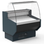 Vitrina Expositora Refrigerada con Reserva para Carnicería y Charcutería Cristal Curvo Evaporador Estático Serie NERIA VED-8-C 1025x800x1235h mm VED-8-10-C Docriluc