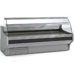 Vitrina Expositora Refrigerada con Reserva para Carnicería y Charcutería Cristal Curvo Evaporador Ventilado Serie VESPER VE-9-C 2465x940x1235h mm VE-9-25-C-TF Docriluc