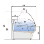 Vitrina Expositora Refrigerada con Reserva para Carnicería y Charcutería Cristal Curvo Evaporador Ventilado Serie VESPER VE-10-C-TF 1025x1080x1235h mm VE-10-10-C-TF Docriluc - Imagen 3