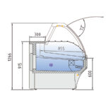 Vitrina Expositora Refrigerada con Reserva para Carnicería y Charcutería Cristal Curvo Evaporador Ventilado Serie VESPER VE-10E-C-TF 1025x1100x1266h mm VE-10E-10-C-TF Docriluc - Imagen 3