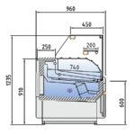 Vitrina Expositora Refrigerada con Reserva para Carnicería y Charcutería Cristal Recto Evaporador Estático Serie JUNIPER VE-9-RC 1025x960x1235h mm VE-9-10-RC Docriluc - Imagen 3