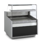 Vitrina Expositora Refrigerada con Reserva para Carnicería y Charcutería Cristal Recto Evaporador Estático Serie JUNIPER VE-9-RC 1025x960x1235h mm VE-9-10-RC Docriluc