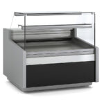 Vitrina Expositora Refrigerada con Reserva para Carnicería y Charcutería Cristal Recto Evaporador Estático Serie JUNIPER VE-9-RC 1265x960x1235h mm VE-9-13-RC Docriluc