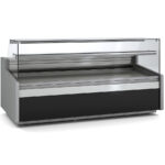 Vitrina Expositora Refrigerada con Reserva para Carnicería y Charcutería Cristal Recto Evaporador Estático Serie JUNIPER VE-9-RC 2465x960x1235h mm VE-9-25-RC Docriluc