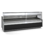 Vitrina Expositora Refrigerada con Reserva para Carnicería y Charcutería Cristal Recto Evaporador Estático Serie JUNIPER VE-9-RC 2945x960x1235h mm VE-9-30-RC Docriluc