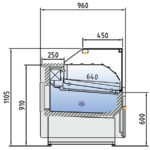 Vitrina Expositora Refrigerada con Reserva para Carnicería y Charcutería Cristal Recto Evaporador Estático Serie JUNIPER VE-9-RCB 1025x960x1150h mm VE-9-10-RCB Docriluc - Imagen 3