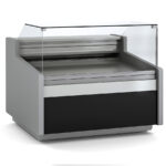 Vitrina Expositora Refrigerada con Reserva para Carnicería y Charcutería Cristal Recto Evaporador Ventilado Serie JUNIPER VE-9-RCB 1265x960x1150h mm VE-9-13-RCB-TF Docriluc