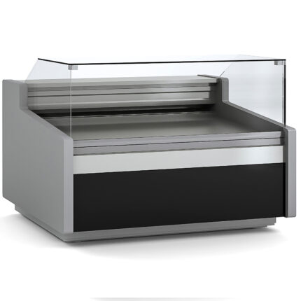 Vitrina Expositora Refrigerada con Reserva para Carnicería y Charcutería Cristal Recto Evaporador Ventilado Serie JUNIPER VE-9-RCB 1505x960x1150h mm VE-9-15-RCB-TF Docriluc