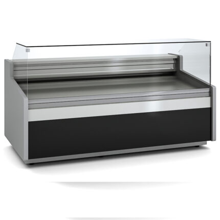 Vitrina Expositora Refrigerada con Reserva para Carnicería y Charcutería Cristal Recto Evaporador Ventilado Serie JUNIPER VE-9-RCB 1985x960x1150h mm VE-9-20-RCB-TF Docriluc