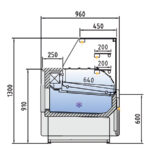 Vitrina Expositora Refrigerada con Reserva para Carnicería y Charcutería Cristal Recto Evaporador Estático Serie JUNIPER VEP-9-RC 1025x960x1300h mm VEP-9-10-RC Docriluc - Imagen 3