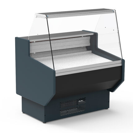 Vitrina Expositora Refrigerada con Reserva para Carnicería y Charcutería Cristal Recto Evaporador Estático Serie NERIA VED-8-R 1025x800x1266h mm VED-8-10-R Docriluc