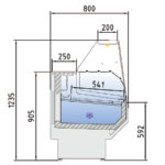 Vitrina Expositora Refrigerada con Reserva para Carnicería y Charcutería Cristal Recto Evaporador Estático Serie NERIA VED-8-R 2945x800x1266h mm VED-8-30-R Docriluc - Imagen 3