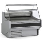 Vitrina Expositora Refrigerada con Reserva para Carnicería y Charcutería Cristal Recto Evaporador Estático Serie VESPER VE-8-R 1025x800x1235h mm VE-8-10-R Docriluc