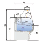 Vitrina Expositora Refrigerada con Reserva para Carnicería y Charcutería Cristal Recto Evaporador Estático Serie VESPER VE-8-R 1025x800x1235h mm VE-8-10-R Docriluc - Imagen 3