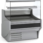 Vitrina Expositora Refrigerada con Reserva para Carnicería y Charcutería Cristal Recto Evaporador Estático Serie VESPER VE-9-RR 1025x940x1235h mm VE-9-10-RR Docriluc