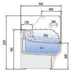 Vitrina Expositora Refrigerada con Reserva para Carnicería y Charcutería Cristal Recto Evaporador Estático Serie VESPER VE-9-RR 1025x940x1235h mm VE-9-10-RR Docriluc - Imagen 3
