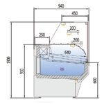 Vitrina Expositora Refrigerada con Reserva para Carnicería y Charcutería Cristal Recto Evaporador Estático Serie VESPER VEP-9-RR 2945x940x1300h mm VEP-9-30-RR Docriluc - Imagen 3