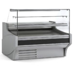 Vitrina Expositora Refrigerada con Reserva para Carnicería y Charcutería Cristal Recto Evaporador Estático Serie VESPER VEP-9-RR 1505x940x1300h mm VEP-9-15-RR Docriluc