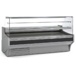 Vitrina Expositora Refrigerada con Reserva para Carnicería y Charcutería Cristal Recto Evaporador Estático Serie VESPER VEP-9-RR 2465x940x1300h mm VEP-9-25-RR Docriluc
