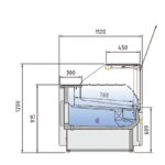Vitrina Expositora Refrigerada con Reserva para Carnicería y Charcutería Cristal Recto Evaporador Ventilado Serie JUNIPER VE-10E-RC-TF 1025x1120x1200h mm VE-10E-10-RC-TF Docriluc - Imagen 3