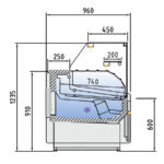 Vitrina Expositora Refrigerada con Reserva para Carnicería y Charcutería Cristal Recto Evaporador Ventilado Serie JUNIPER VE-9-RC 1025x960x1235h mm VE-9-10-RC-TF Docriluc - Imagen 3