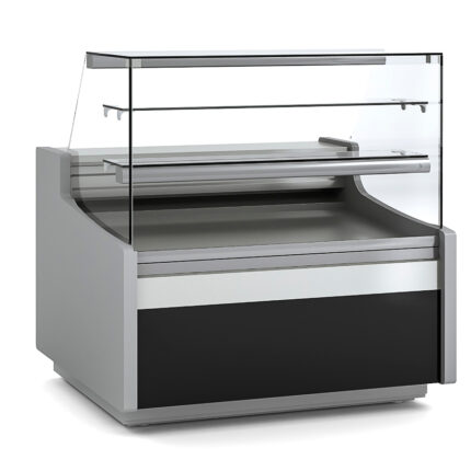 Vitrina Expositora Refrigerada con Reserva para Carnicería y Charcutería Cristal Recto Evaporador Ventilado Serie JUNIPER VE-9-RC 1265x960x1235h mm VE-9-13-RC-TF Docriluc