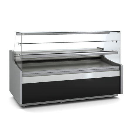 Vitrina Expositora Refrigerada con Reserva para Carnicería y Charcutería Cristal Recto Evaporador Estático Serie JUNIPER VEP-9-RC 1985x960x1300h mm VEP-9-20-RC Docriluc