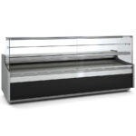 Vitrina Expositora Refrigerada con Reserva para Carnicería y Charcutería Cristal Recto Evaporador Estático Serie JUNIPER VEP-9-RC 2945x960x1300h mm VEP-9-30-RC Docriluc
