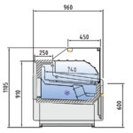 Vitrina Expositora Refrigerada con Reserva para Carnicería y Charcutería Cristal Recto Evaporador Ventilado Serie JUNIPER VE-9-RCB 1025x960x1150h mm VE-9-10-RCB-TF Docriluc - Imagen 3