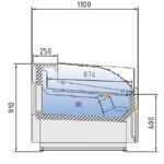 Vitrina Expositora Refrigerada con Reserva para Carnicería y Charcutería Cristal Recto Evaporador Ventilado Serie JUNIPER VEA-10-RC-TF 1025x1100x910h mm VEA-10-10-RC-TF Docriluc - Imagen 3