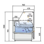 Vitrina Expositora Refrigerada con Reserva para Carnicería y Charcutería Cristal Recto Evaporador Ventilado Serie JUNIPER VEP-9-RC 1025x960x1300h mm VEP-9-10-RC-TF Docriluc - Imagen 3