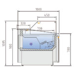 Vitrina Expositora Refrigerada con Reserva para Carnicería y Charcutería Cristal Recto Evaporador Ventilado Serie VALORIAN VEG-10 - 1025x1000x1085h mm VEG-10-10-TF Docriluc - Imagen 3