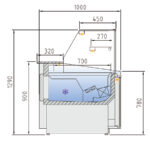 Vitrina Expositora Refrigerada con Reserva para Carnicería y Charcutería Cristal Recto Evaporador Ventilado Serie VALORIAN VEGP-10 - 1025x1000x1290h mm VEGP-10-10-TF Docriluc - Imagen 3