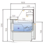 Vitrina Expositora Refrigerada con Reserva para Carnicería y Charcutería Cristal Recto Evaporador Ventilado Serie VALORIAN VEGPC-10 - 1025x1000x1290h mm VEGPC-10-10-TF Docriluc - Imagen 3