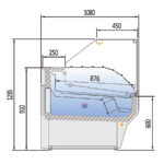 Vitrina Expositora Refrigerada con Reserva para Carnicería y Charcutería Cristal Recto Evaporador Ventilado Serie VESPER VE-10-RR-TF 1025x1080x1235h mm VE-10-10-RR-TF Docriluc - Imagen 3