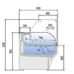 Vitrina Expositora Refrigerada con Reserva para Carnicería y Charcutería Cristal Recto Evaporador Ventilado Serie VESPER VE-9-RR 2945x940x1235h mm VE-9-30-RR-TF Docriluc - Imagen 3