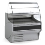 Vitrina Expositora Refrigerada con Reserva para Pastelería Cristal Curvo Evaporador Estático Serie VESPER VEP-9-C 1025x940x1300h mm VEP-9-10-C Docriluc