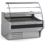 Vitrina Expositora Refrigerada con Reserva para Pastelería Cristal Curvo Evaporador Estático Serie VESPER VEP-9-C 1265x940x1300h mm VEP-9-13-C Docriluc